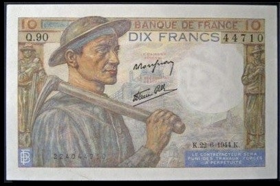 billet de 10 francs mineurs