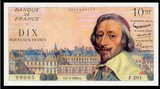 billet de 10 nouveaux francs Richelieu