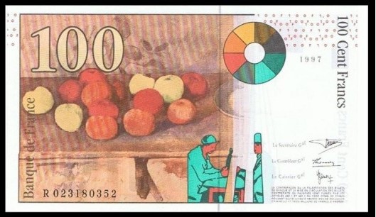 100 francs cézanne verso