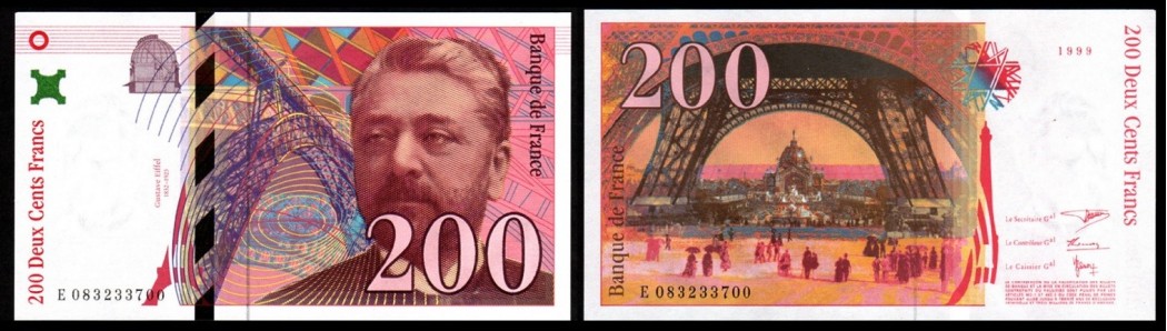 billet 200 francs eiffel