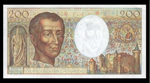 200 francs montesquieu verso