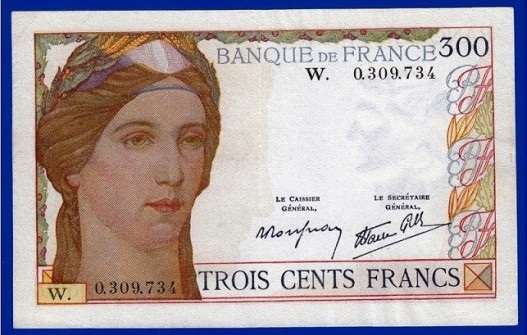 billet de 300 francs serveau