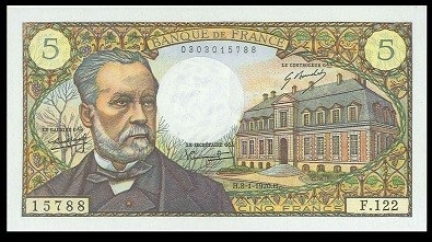 billet de 5 francs pasteur