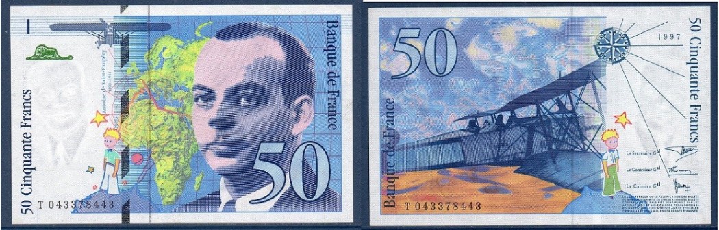 billet 50 francs saint exupery