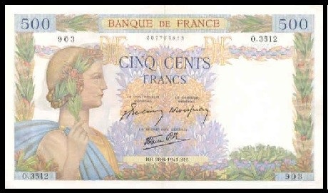 billet de 500 francs la paix