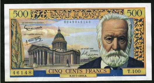 billet de 500 francs victor Hugo