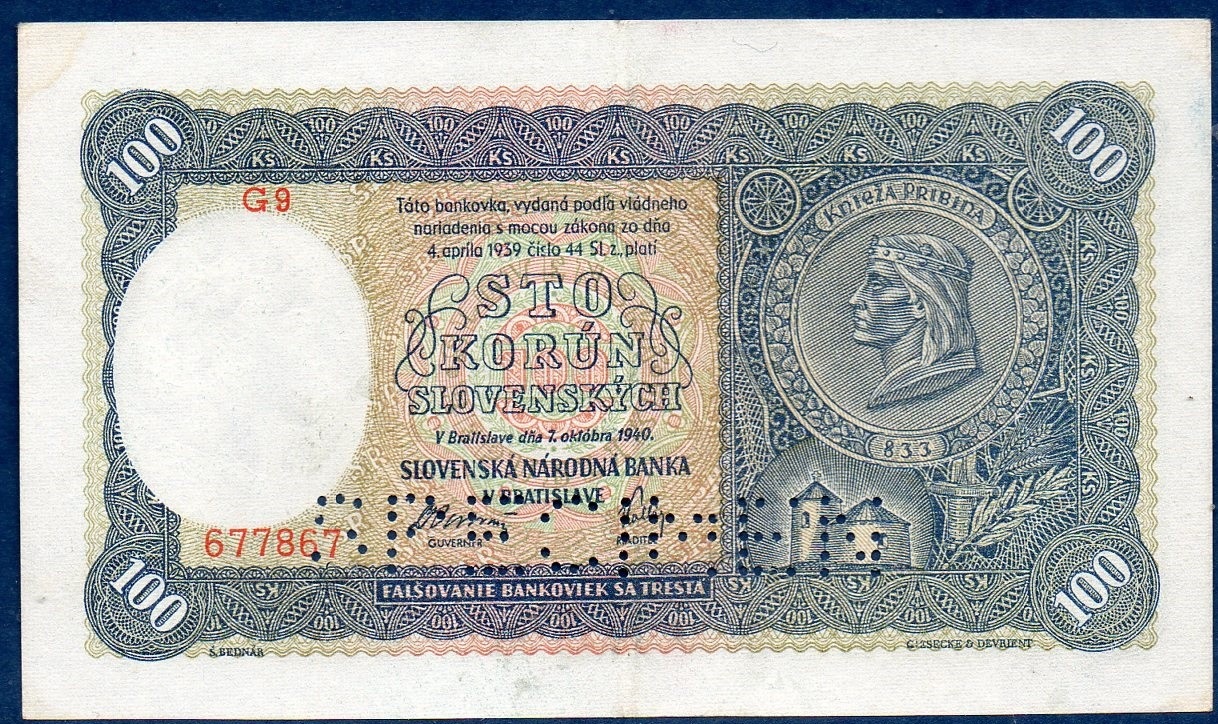 billet de banque de Slovaquie