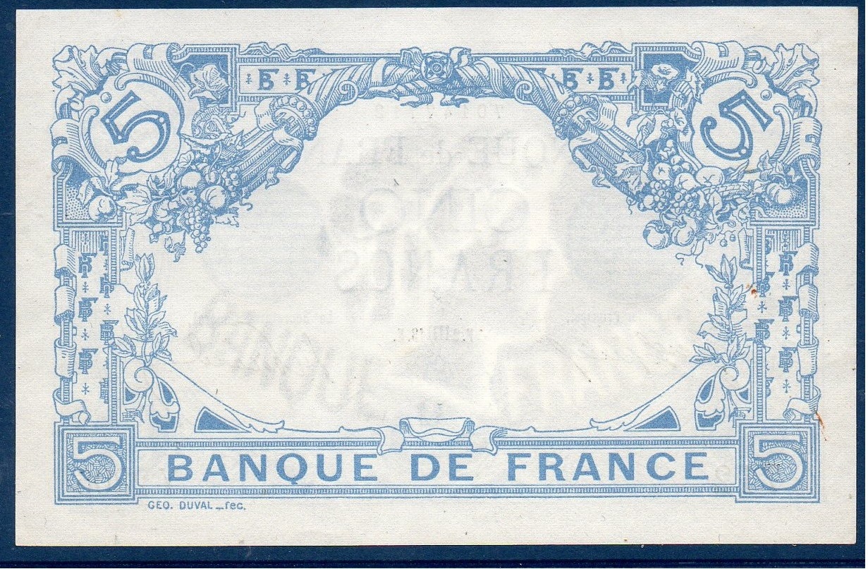 billet de 5 francs bleu