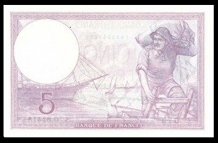 verso du 5 francs violet