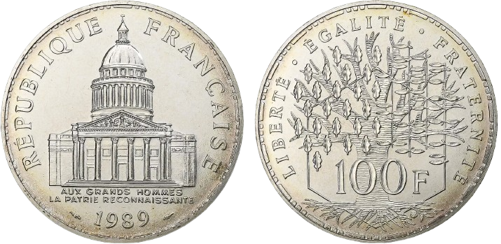 piece 100 francs Panthéon