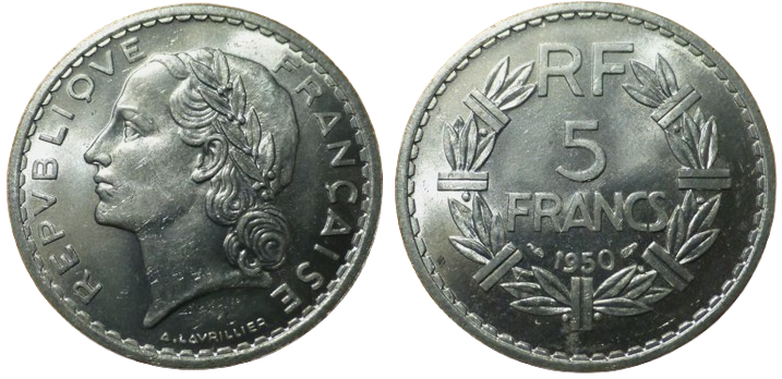 piece de 5 francs lavrillier