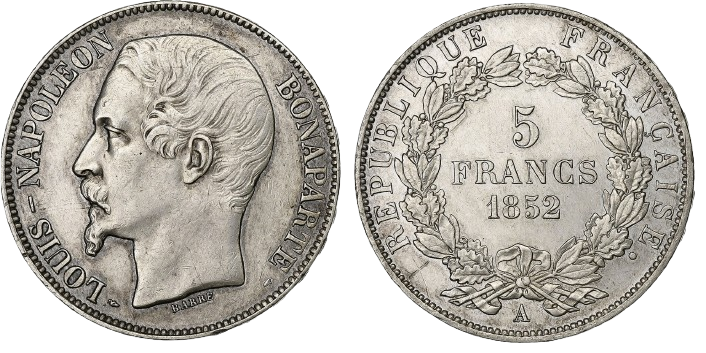 5 francs Louis Napoléon Bonaparte