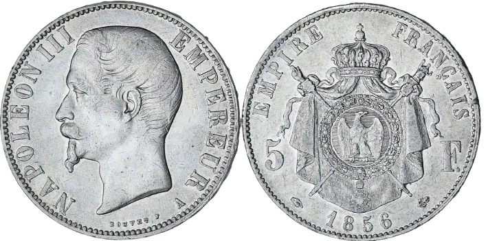 5 francs Napoléon III tête nue