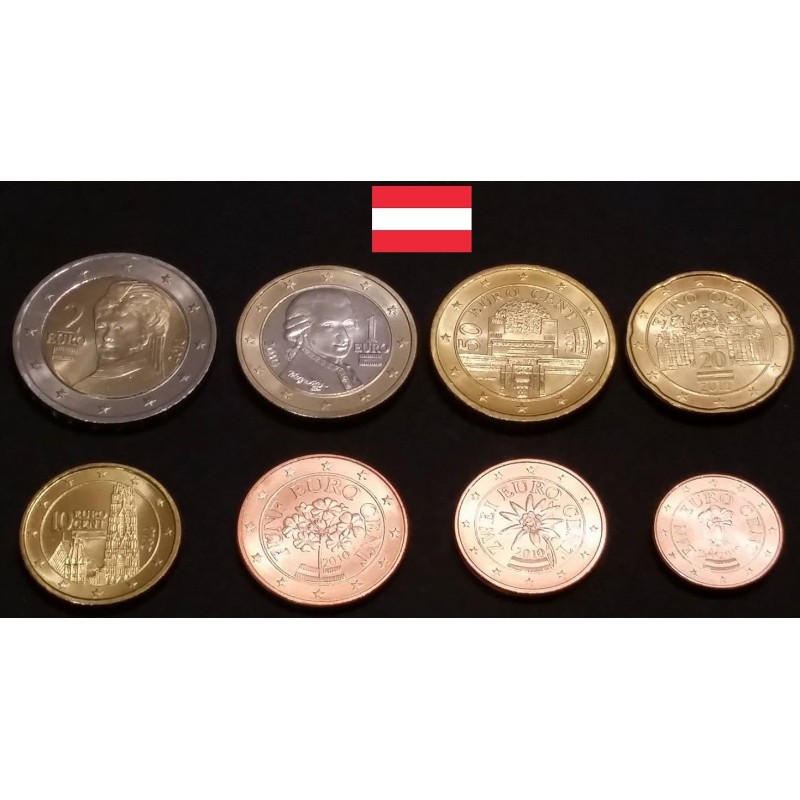 Série d'Euro d' Autriche pièces de monnaie Issoire philatelie
